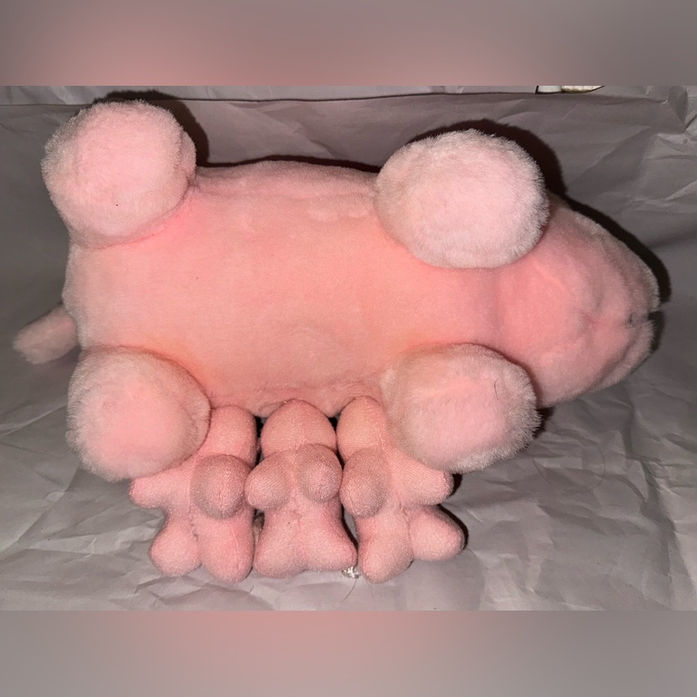 Vintage Mama Pig with Piglets Plush - Picture 6 of 7